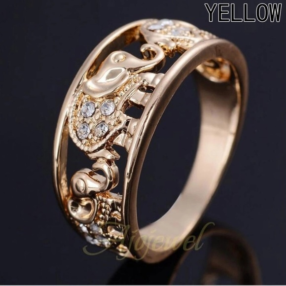 Rose Gold Elephant Caravan Ring‎ - Picture 2 of 6